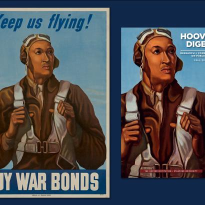 Comparison of Poster US 7434 and Hoover Digest cover