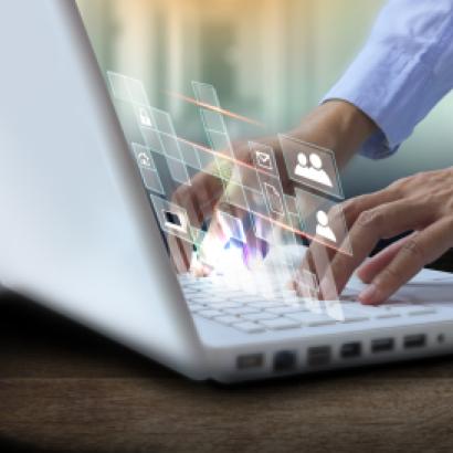 Person checking on facts on a computer