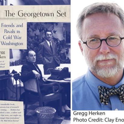 Greg Herken and cover of his book The Georgetown Set