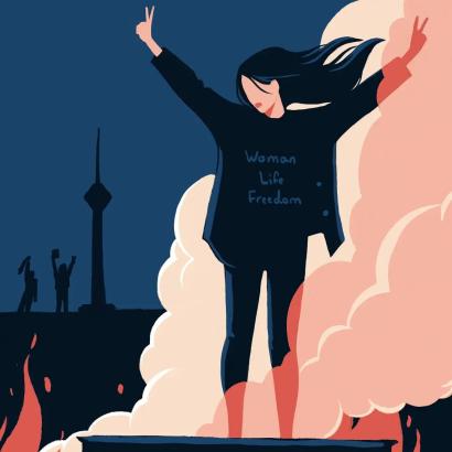  "Woman Life Freedom" - a poster by baharillu. © @baharillu 