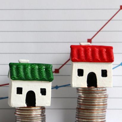 Housing price rising stock image