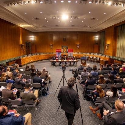 Stanford and Hoover Institution contributors to the Stanford Emerging Technology Review are seen on Capitol Hill on February 25, 2025. (DMV Productions)