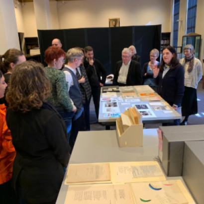 Katharina Friedla presenting archival material 
