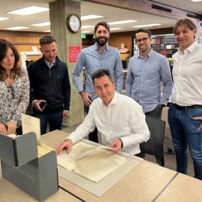 The Vice Governor Of Cordoba, Argentina Views The Juan Domingo Perón Papers While Visiting The Hoover Institution Library & Archives