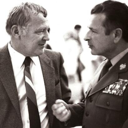 Photo of Mieczysław Rakowski and Czesław Kiszczak, circa 1987 (Mieczysław Rakowski, Hoover Institution Archives)