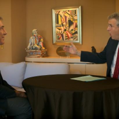 Wynn Resorts owner Steve Wynn is interviewed by Peter Robinson