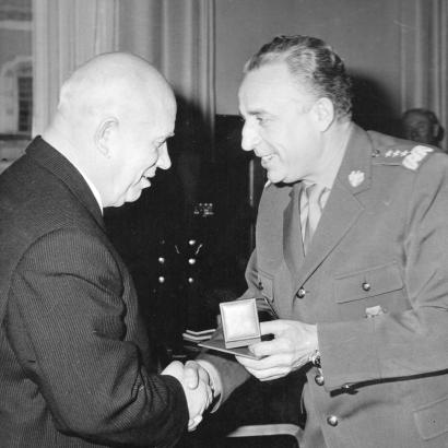 Marian Spychalski with Nikita Khrushchev, Moscow, November 1962