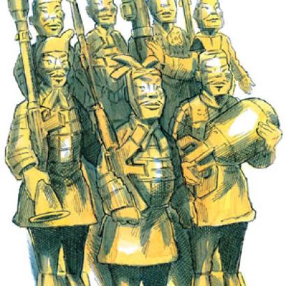 picture of Chinese soldier statues