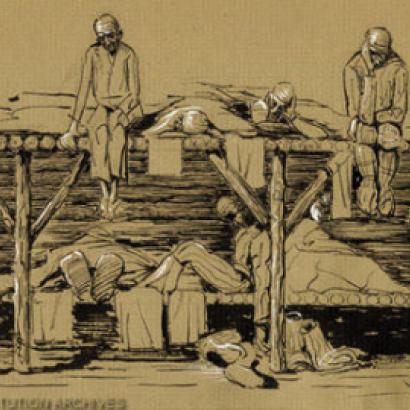 Thomas Sgovio&#039;s drawing of the harsh conditions in the Soviet Gulag (1972)