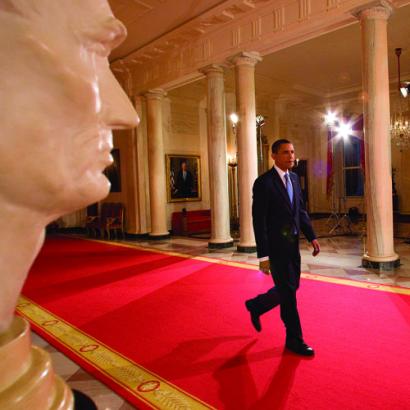 President Obama walking