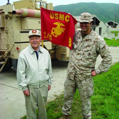 Hoover senior fellow Richard T. Burress meets with Major James Korth