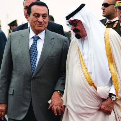 Saudi King Abdullah, right, and then-president Hosni Mubarak of Egypt
