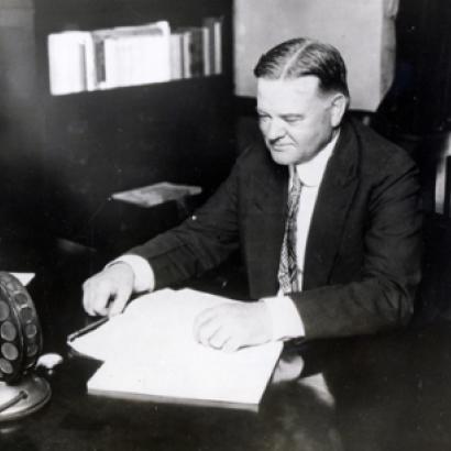 Secretary of Commerce, Herbert Hoover broadcasts a plea to the nation