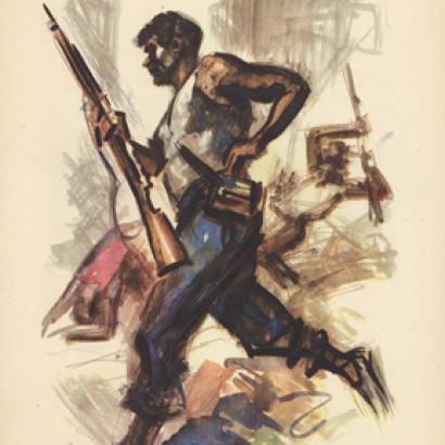 Spanish Civil War from an anarchist art album