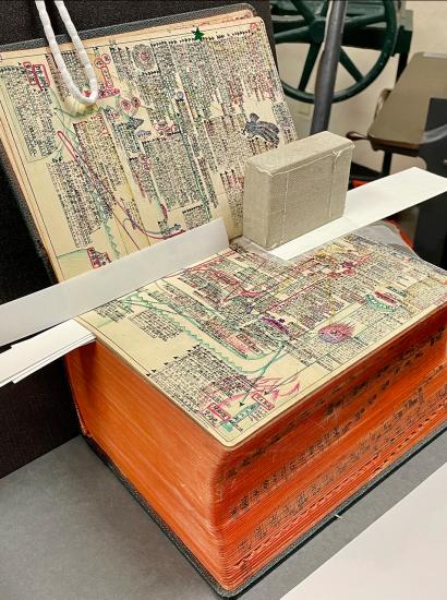 Masuo Kitaji's Companion Bible undergoing conservation treatment