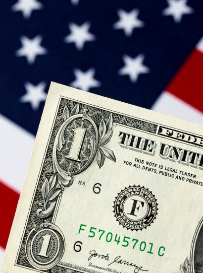 American Flag with Dollar Bill