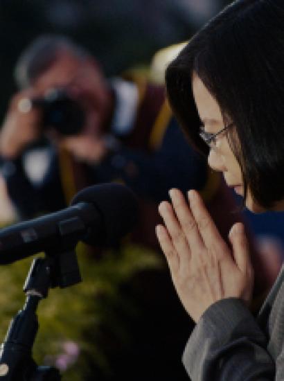 Caption: Taiwan's first woman President, Tsai Ing-wen, in a scene from "Invisible Nation," directed by Vanessa Hope. Photo: Laura Hudock. Courtesy: Invisible Nation.