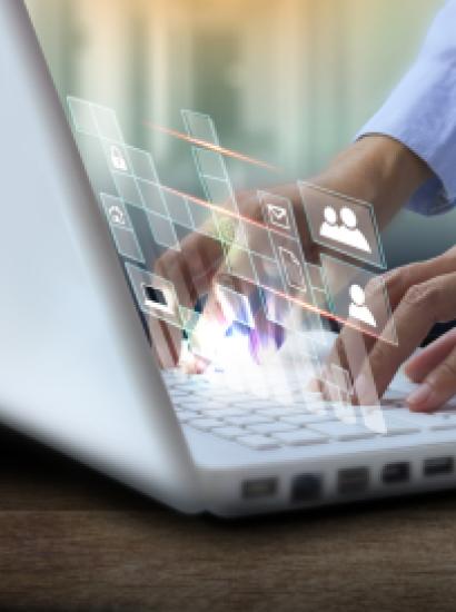 Person checking on facts on a computer