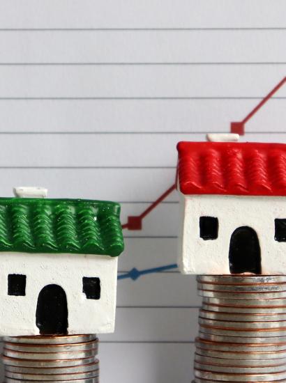 Housing price rising stock image