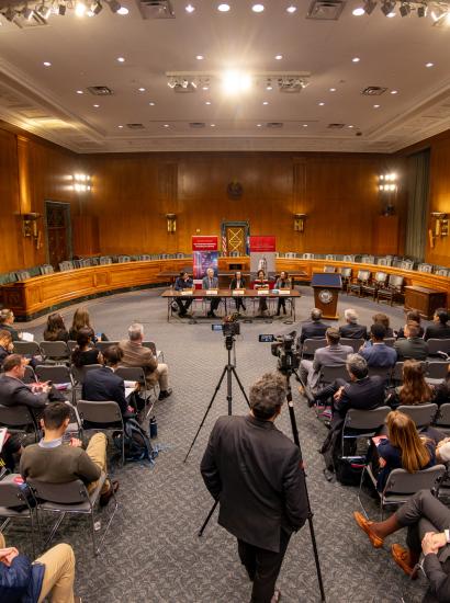 Stanford and Hoover Institution contributors to the Stanford Emerging Technology Review are seen on Capitol Hill on February 25, 2025. (DMV Productions)
