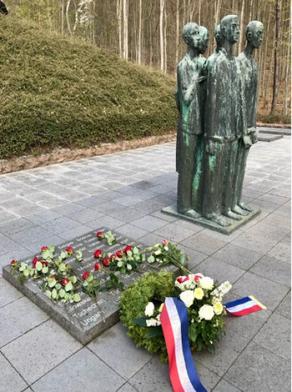 The Mittelbau-Dora Concentration Camp Along With Commemorative Wreath From The US Consulate On Behalf Of American People