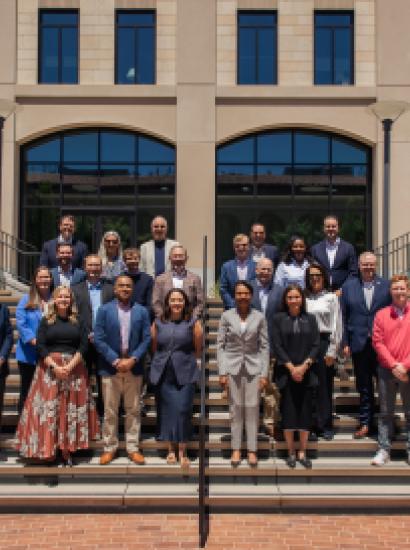 Senior officials from US governor’s offices stand with Hoover Institution Director Condoleezza Rice on May 19, 2025. (Patrick Beaudouin)