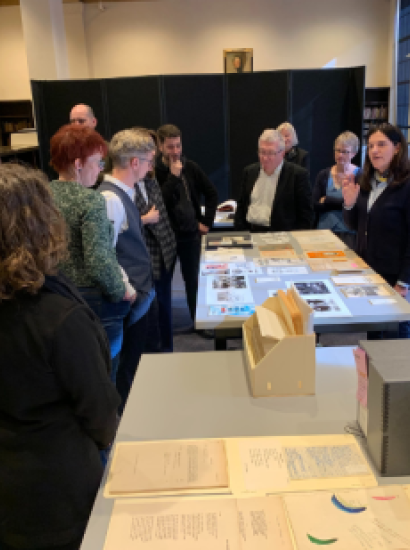 Katharina Friedla presenting archival material 
