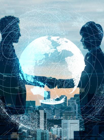 Global business concept. Shaking hands businessperson. stock photo