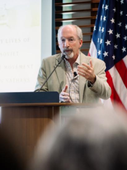 Benjamin Nathans, author of To the Success of Our Hopeless Cause, speaks about his now Pulitzer-winning book at the Hoover Institution on August 12, 2024. (Patrick Beaudouin)