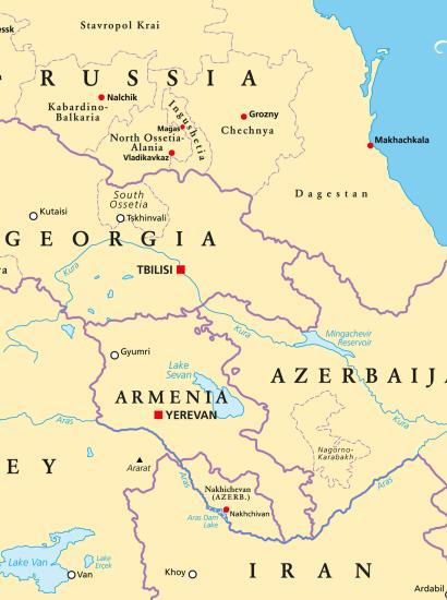 The Caucasus, or Caucasia, political map stock illustration