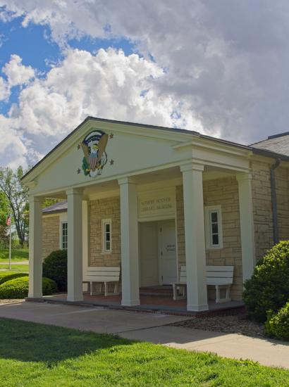 Herbert Hoover Presidential library and museum, West Branch Iowa - stock photo
