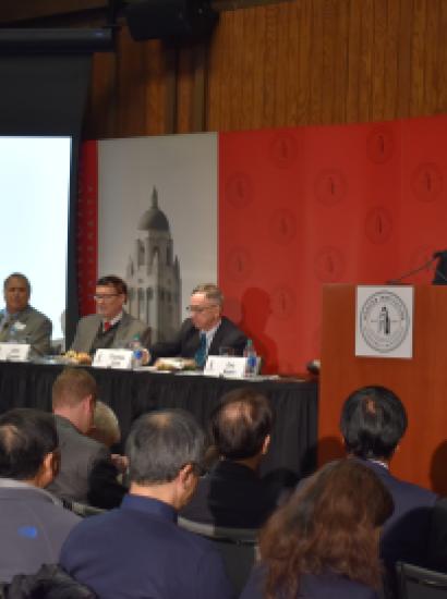 Hoover deputy director Eric Wakin (right) moderated the discussion.