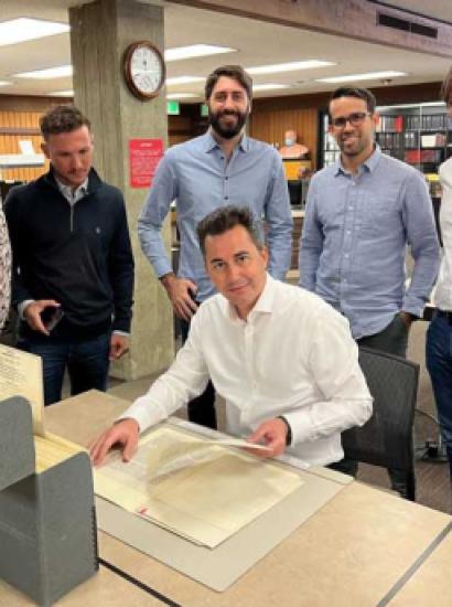 The Vice Governor Of Cordoba, Argentina Views The Juan Domingo Perón Papers While Visiting The Hoover Institution Library & Archives
