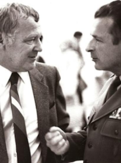 Photo of Mieczysław Rakowski and Czesław Kiszczak, circa 1987 (Mieczysław Rakowski, Hoover Institution Archives)