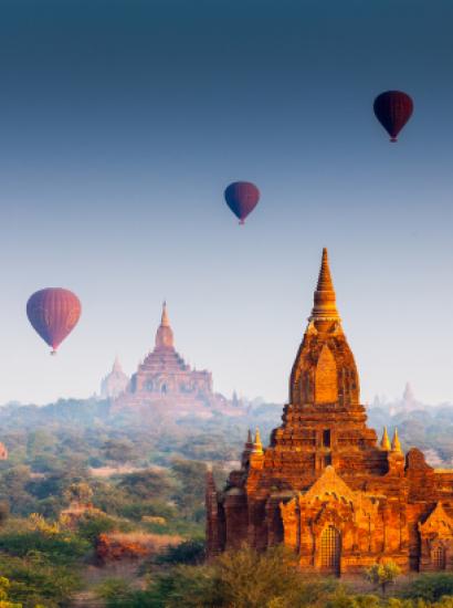 Hot air ballons in Bagan, Myanmar