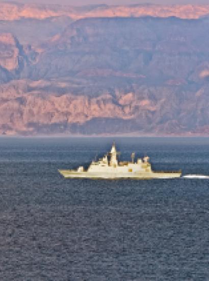 Navy boat patrolling in the Gulf of Aqaba