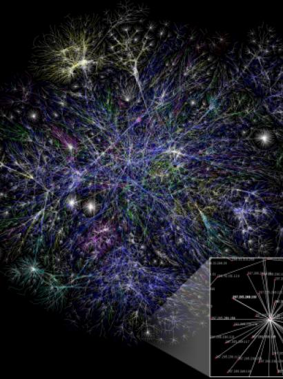 Partial map of the Internet based on the January 15, 2005 data found on opte.org