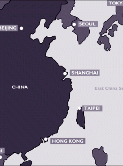 Map of China and Hong Kong