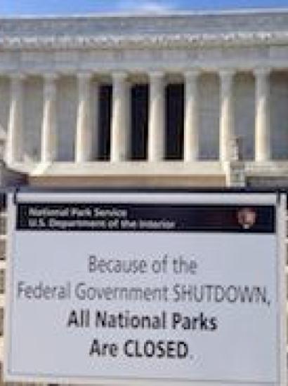 The Lincoln Memorial is closed due to the federal government shutdown
