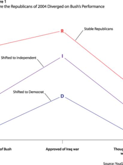 Figure 1. Where the Republicans of 2004 Diverged on Bush’s Performance