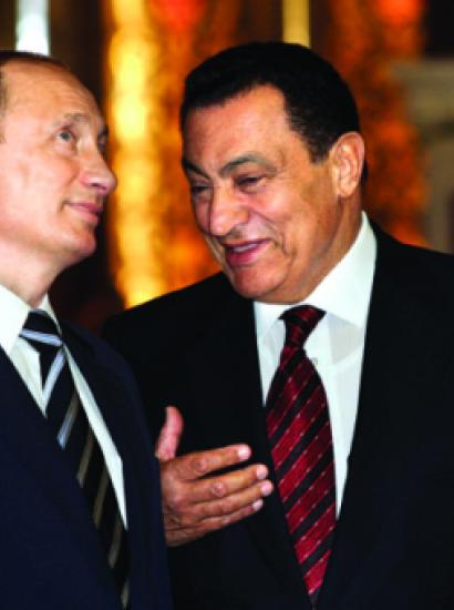 Egyptian President Hosni Mubarak and Vladimir Putin