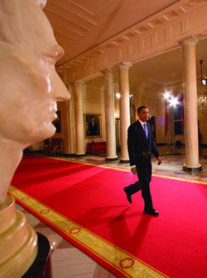 President Obama walking