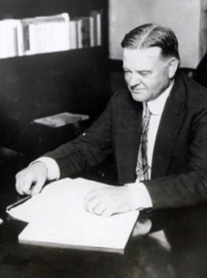 Secretary of Commerce, Herbert Hoover broadcasts a plea to the nation