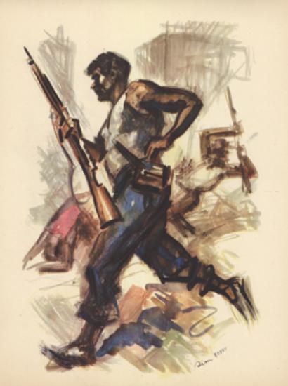 Spanish Civil War from an anarchist art album