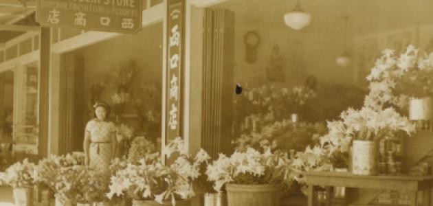 Nishiguchi Storefront woman standing amongst flowers