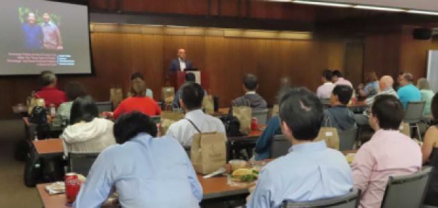 Joseph Torigian speaking in front of attendees of the Modern China & Taiwan workshop 2022