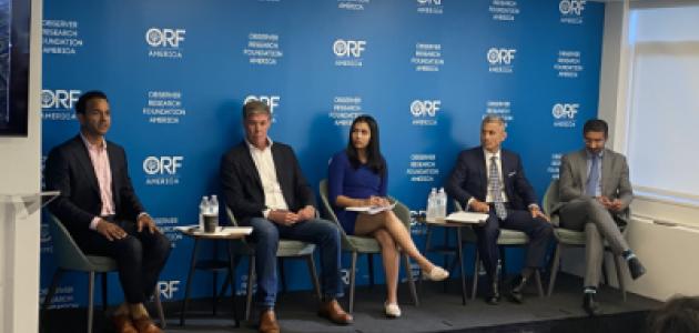 Hoover Institution and ORF panelist (right to left): Siddharth Iyer, Joseph Felter, Medha Prasanna (moderator), Paul Kapur, and Dhruva Jaishankar