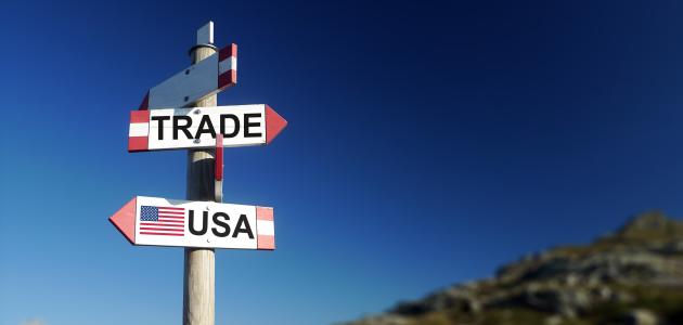 USA and trade war concept stock photo