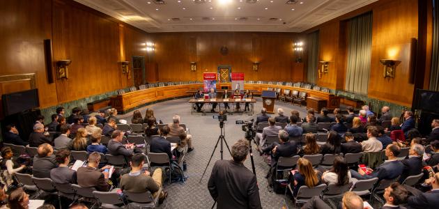 Stanford and Hoover Institution contributors to the Stanford Emerging Technology Review are seen on Capitol Hill on February 25, 2025. (DMV Productions)