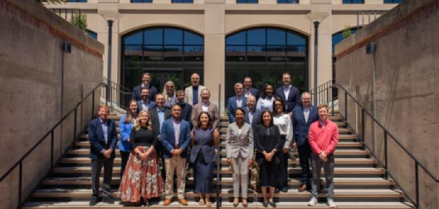 Senior officials from US governor’s offices stand with Hoover Institution Director Condoleezza Rice on May 19, 2025. (Patrick Beaudouin)